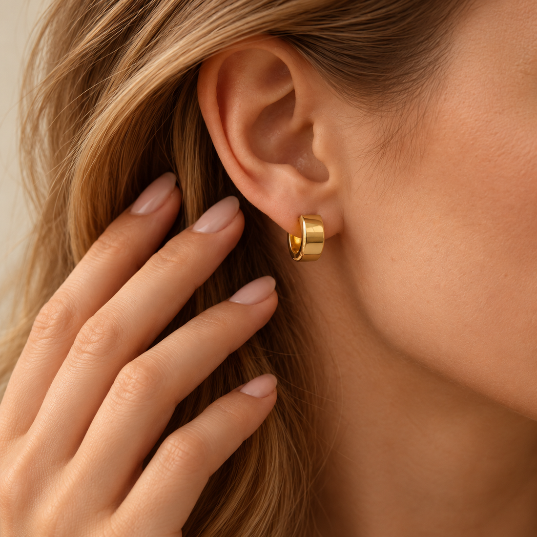 elle mini hoops — editorial campaign photograph, exact catalogue design