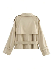 High-Neck Belted Trench Coat | Isabelle