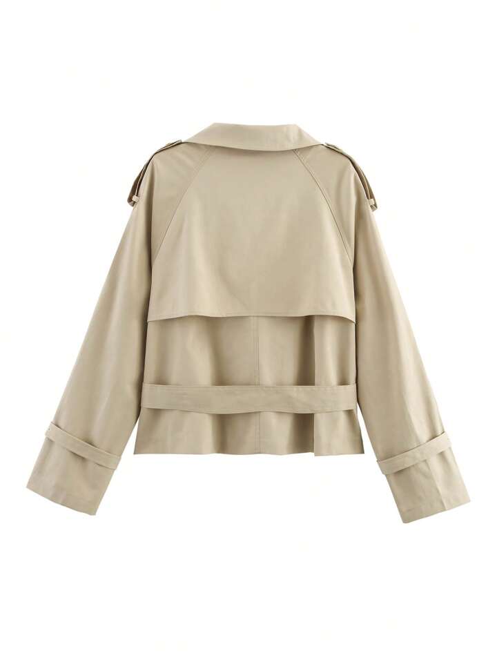 High-Neck Belted Trench Coat | Isabelle