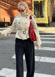 High-Neck Belted Trench Coat | Isabelle