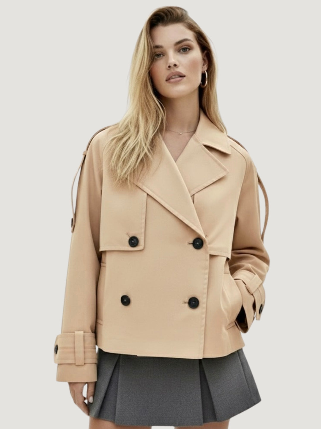 Ada | Short Double-Breasted Trench Jacket