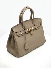 Elena | Strukturierte Leder-Top-Handle-Tasche