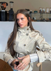 High-Neck Belted Trench Coat | Isabelle