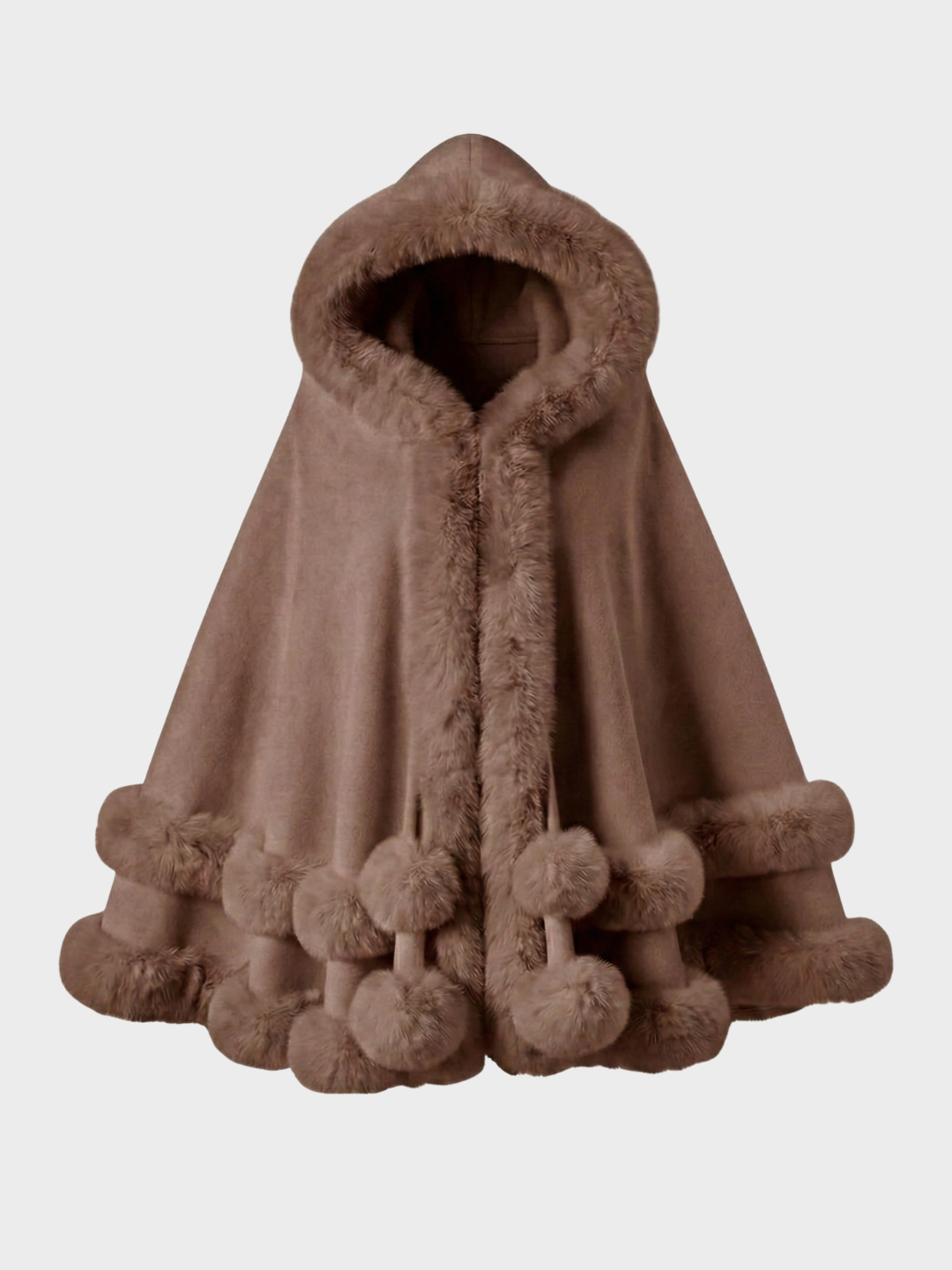 Norvège | Cape d'hiver bordée de fausse fourrure