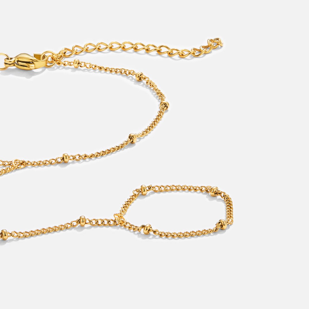 Rebecca Golden Hand Chain Bracelet — product photograph 1