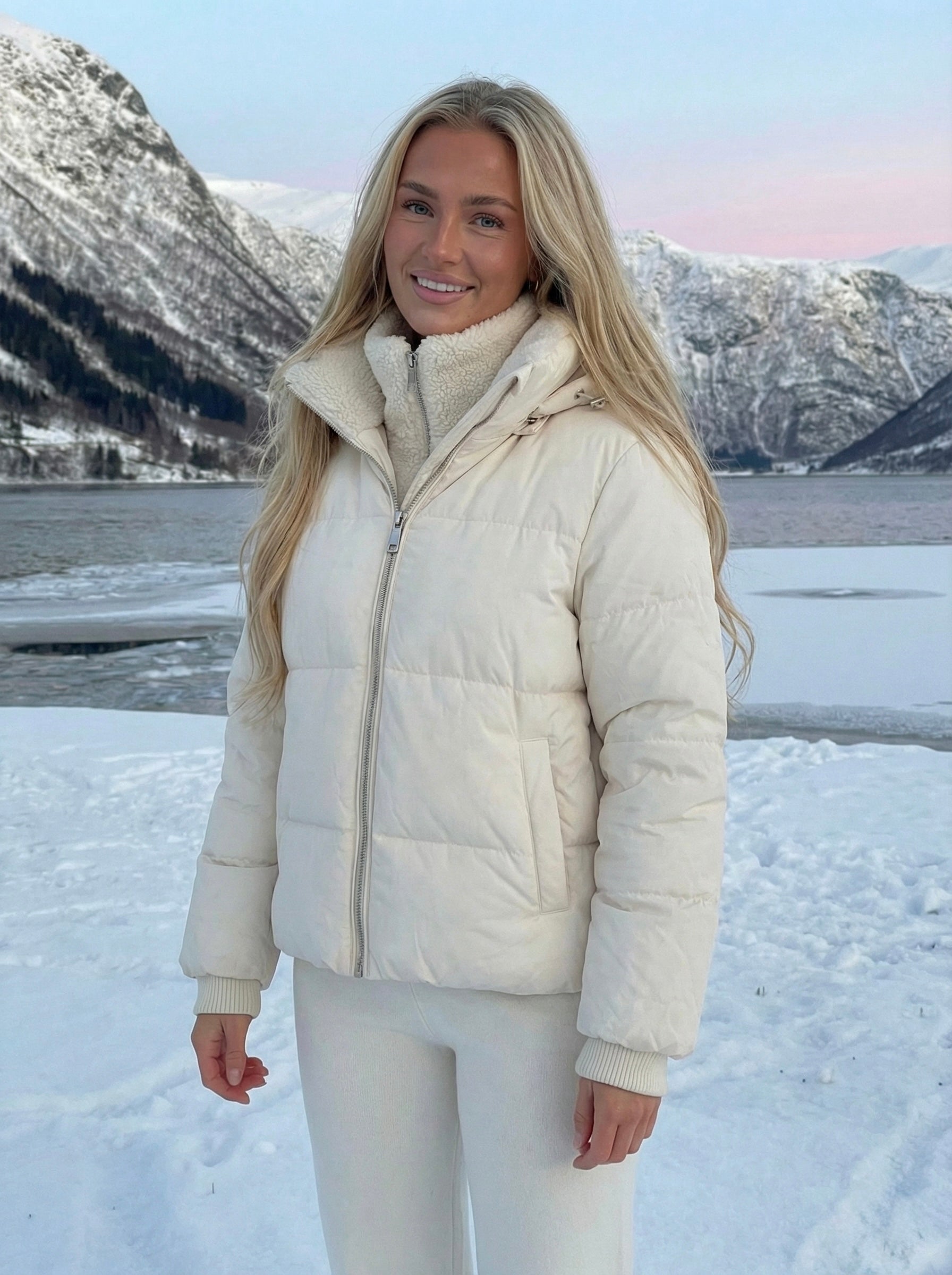 Joane | Kapuzen-Steppjacke mit Plüschfutter und kurzem Schnitt