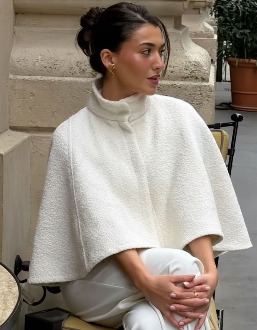 Willow | Textured Wool Cape Jacket