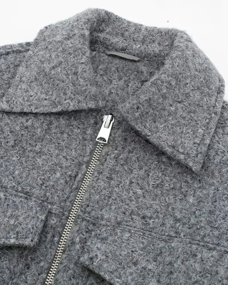 Sophie | Grey Wool Blend Cropped Jacket