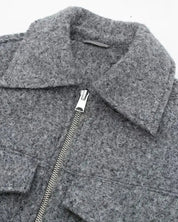 Sophie | Grey Wool Blend Cropped Jacket