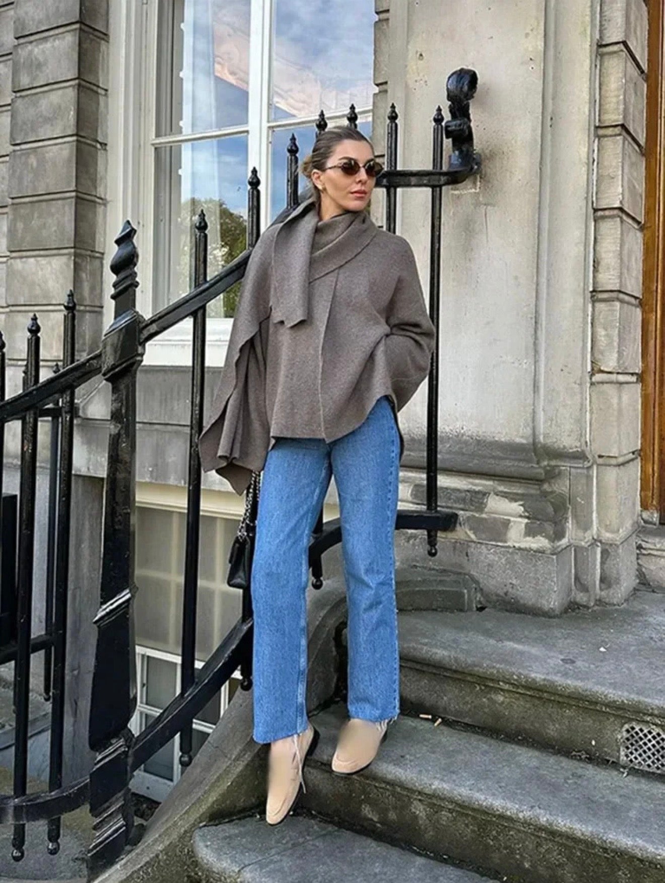 Iris | Cowl Neck Cape Coat for Women