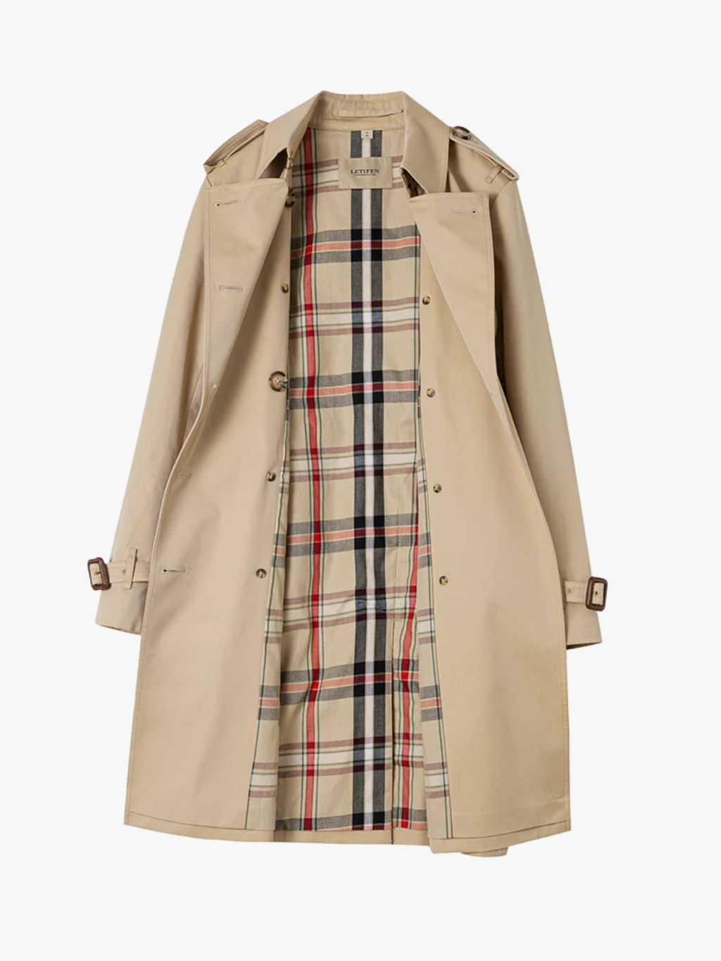 Letifen | Double-Breasted Belted Trench Coat