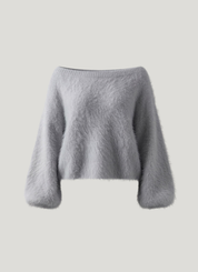 Riley | Weicher rosa flauschiger Strickpullover