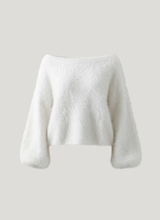Riley | Weicher rosa flauschiger Strickpullover