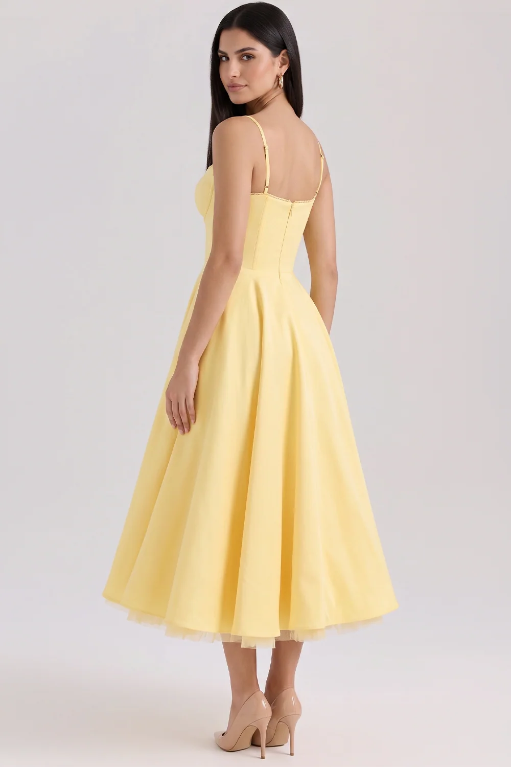 Hope Abito midi a linea A - Giallo