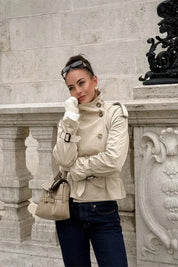 High-Neck Belted Trench Coat | Isabelle