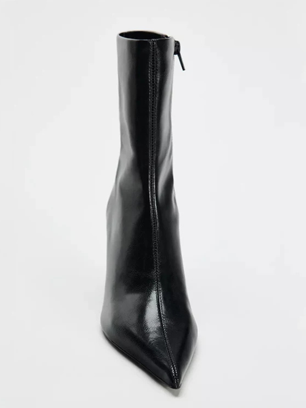 Crick | Damen Schwarze Spitz zulaufende Stiefeletten mit Absatz