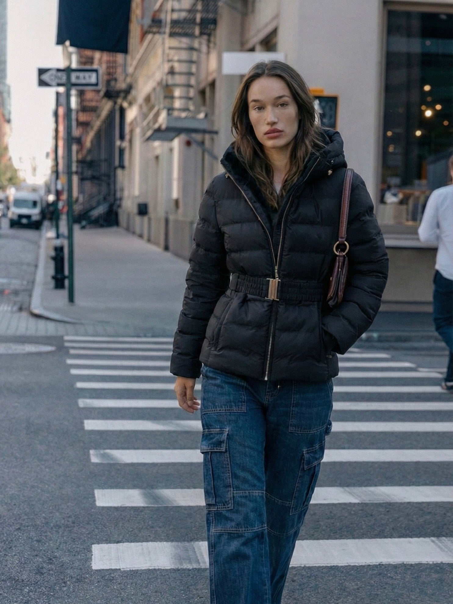 Eleanor | Piumino con cappuccio e cintura 