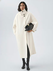 Amaya | Elegant High-Neck Long Coat