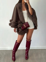 Norvège | Cape d'hiver bordée de fausse fourrure