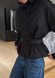 High-Neck Belted Trench Coat | Isabelle