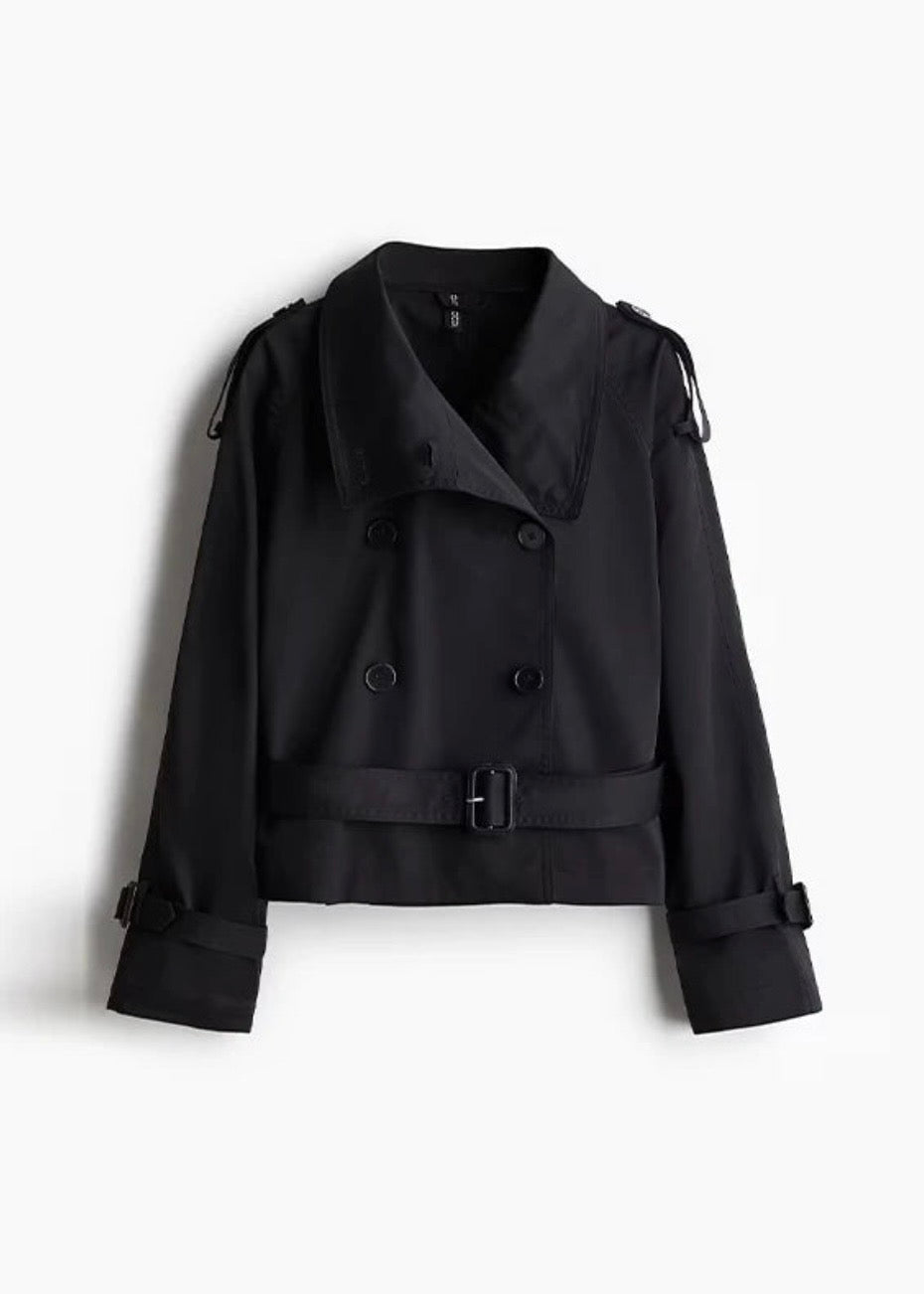 High-Neck Belted Trench Coat | Isabelle