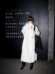 Amaya | Elegant High-Neck Long Coat
