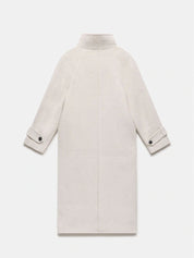 Amaya | Elegant High-Neck Long Coat