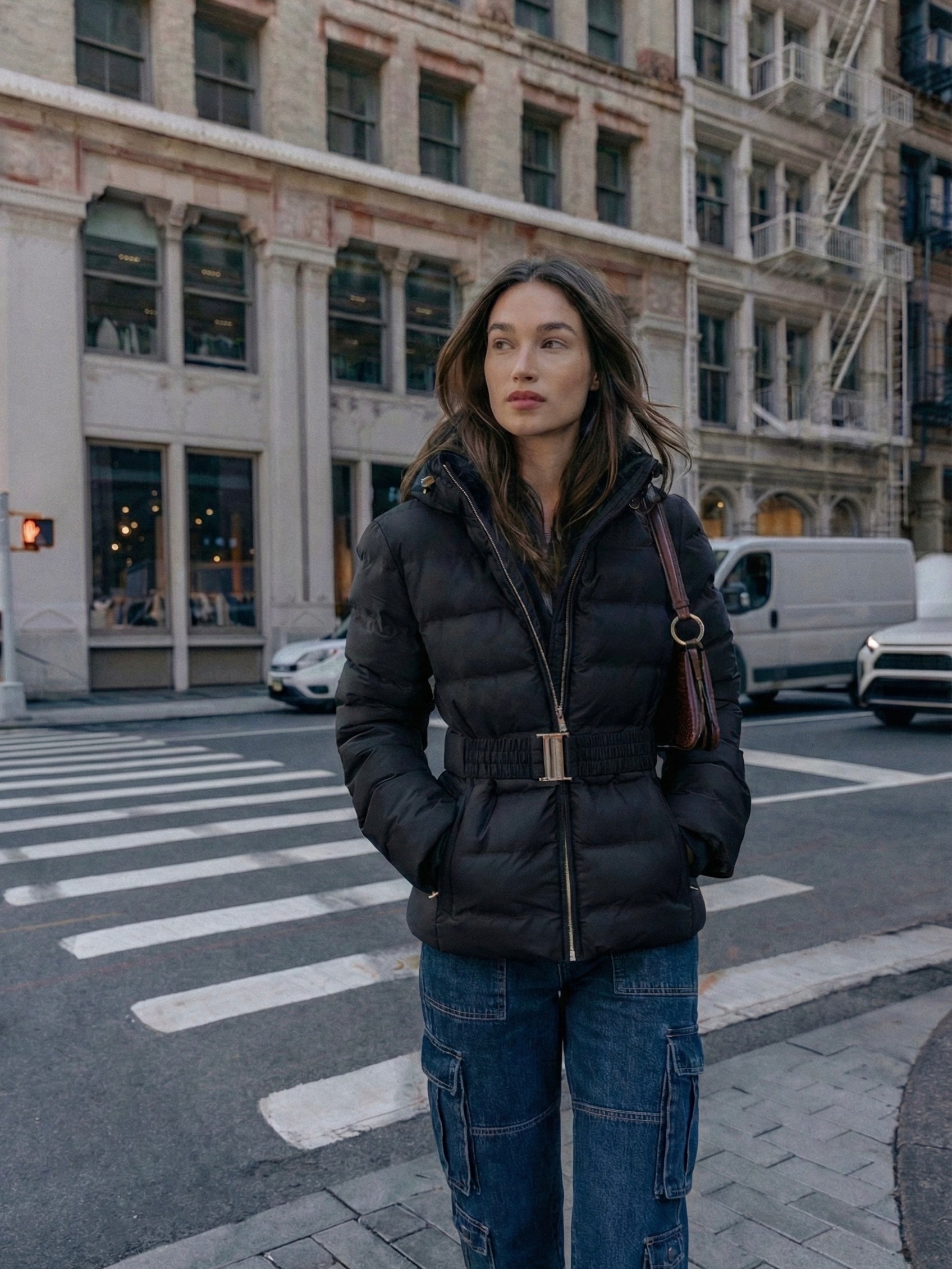 Eleanor | Piumino con cappuccio e cintura 