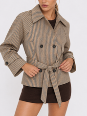 Bruyère Karierte Trenchjacke mit Gürtel