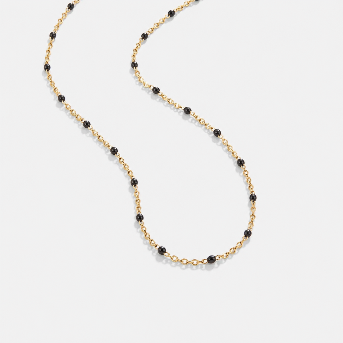 Phoebe Black Beaded Necklace