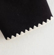 Nellie | Black Wool Cape Coat with Contrast Trim