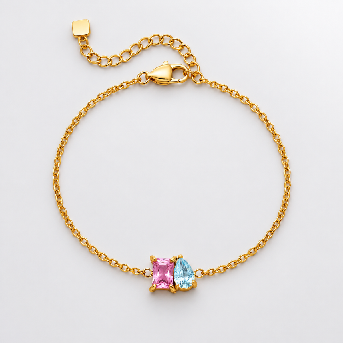 Agnes Two-Stone Birthstone Bracelet