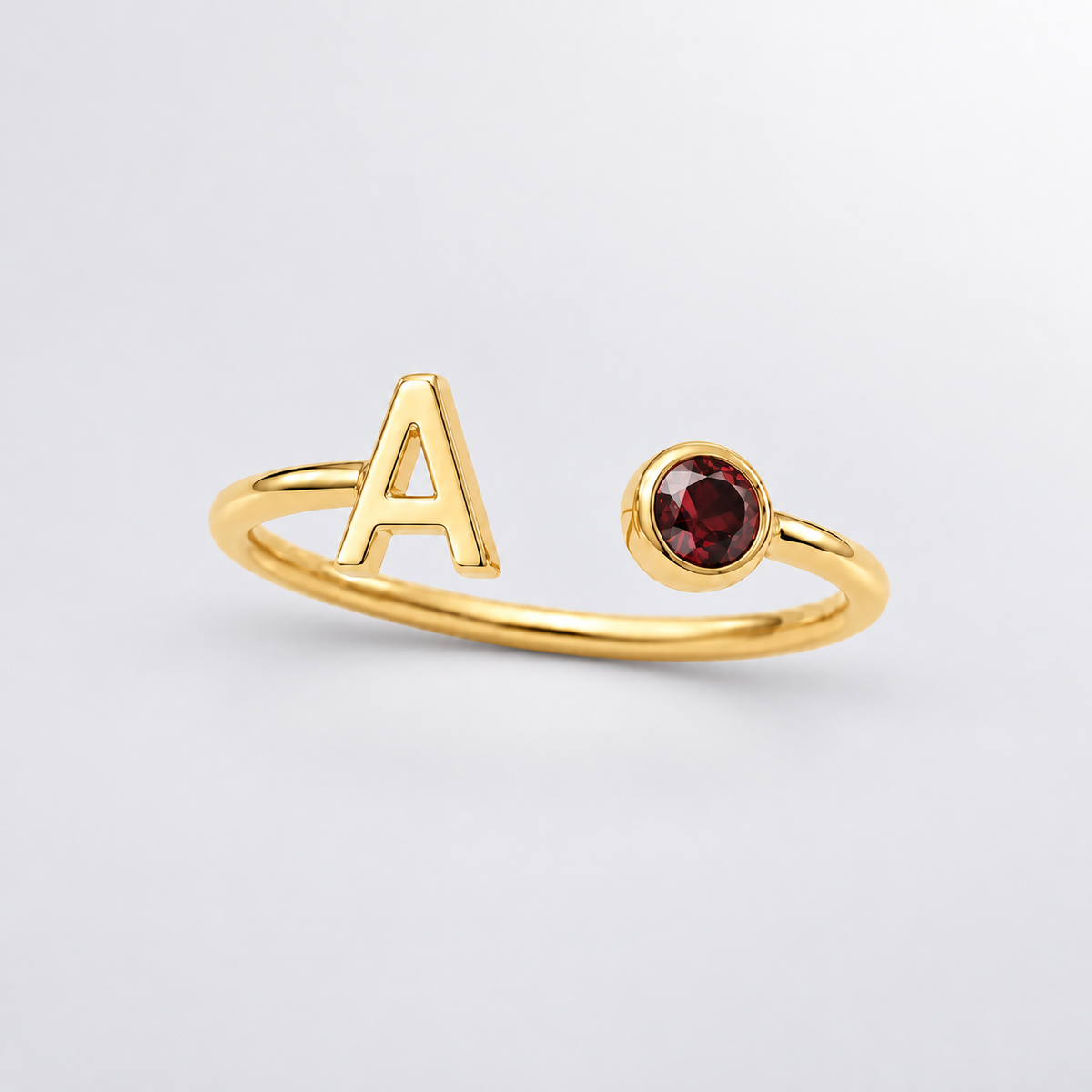 Clara Initial Birthstone Ring — product view 1
