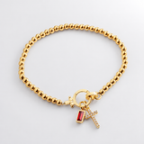 Mabel Cross Birthstone Bracelet