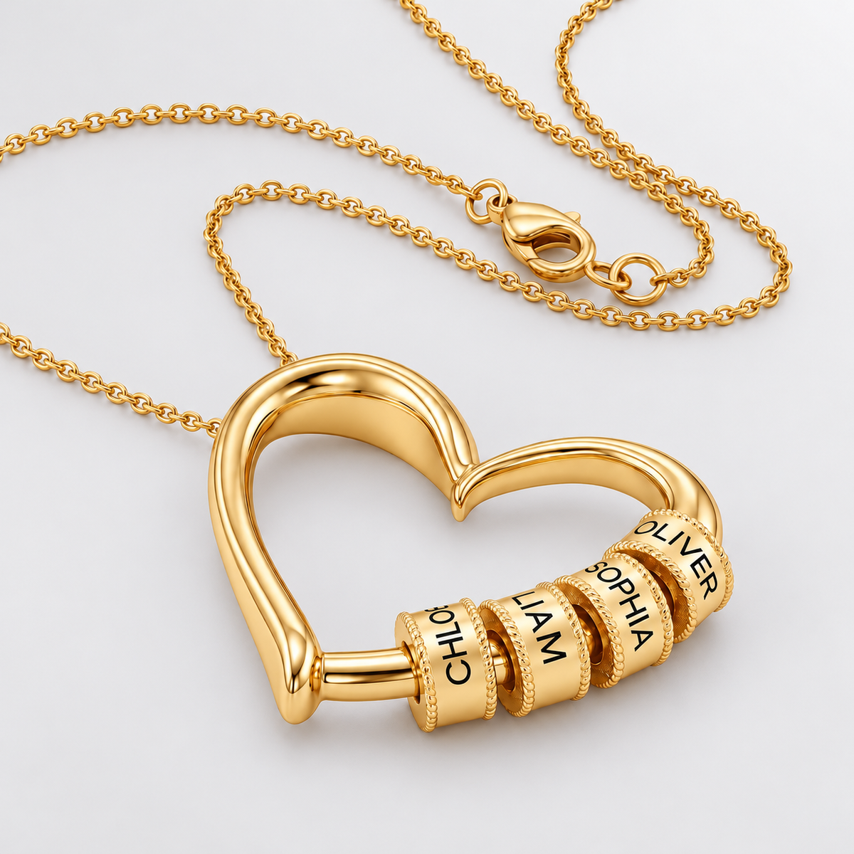 Celia Engraved Family Heart Necklace