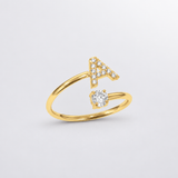 Grace Sparkling Initial Ring — product view 1