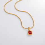 Martha Square Birthstone Necklace