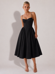 Houx | Abito midi a linea ad A con bustier strutturato