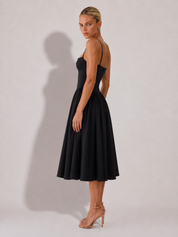Houx | Abito midi a linea ad A con bustier strutturato