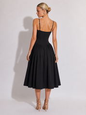 Houx | Abito midi a linea ad A con bustier strutturato