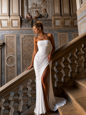 Absinthe Robe maxi bandeau froncée - Blanc
