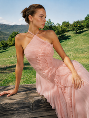 Catherine Abito con balze - Rosa chiaro