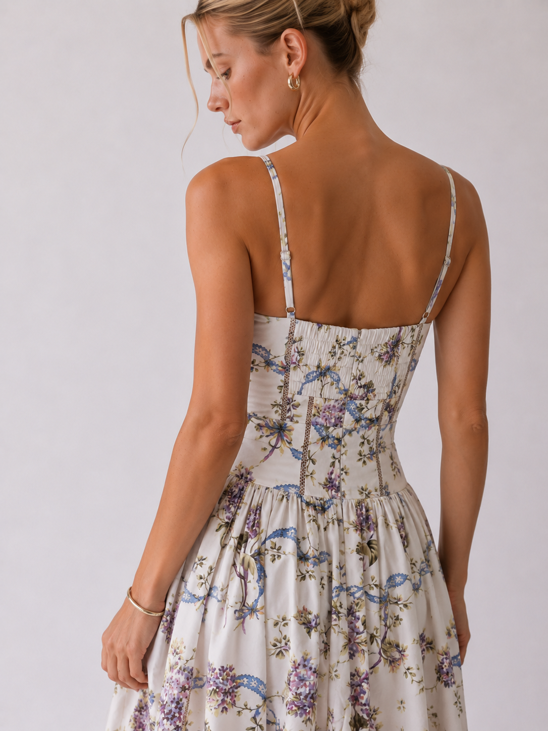 Stella | Floral Corset Midi Dress