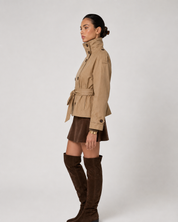 Cath kurzer Trenchcoat mit Gürtel – Khaki