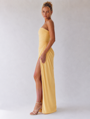 Absinthe | Robe longue bustier froncée avec bretelles