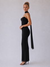 Souci | Trägerloses, gerafftes Maxikleid