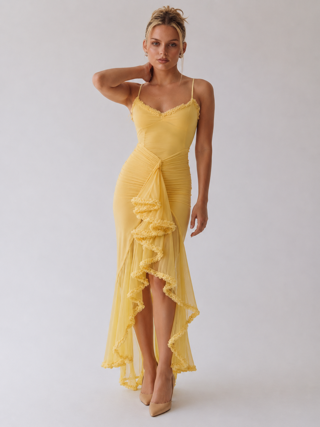 Pivoine | Robe de soirée à volants asymétriques