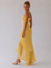 Pivoine | Robe de soirée à volants asymétriques