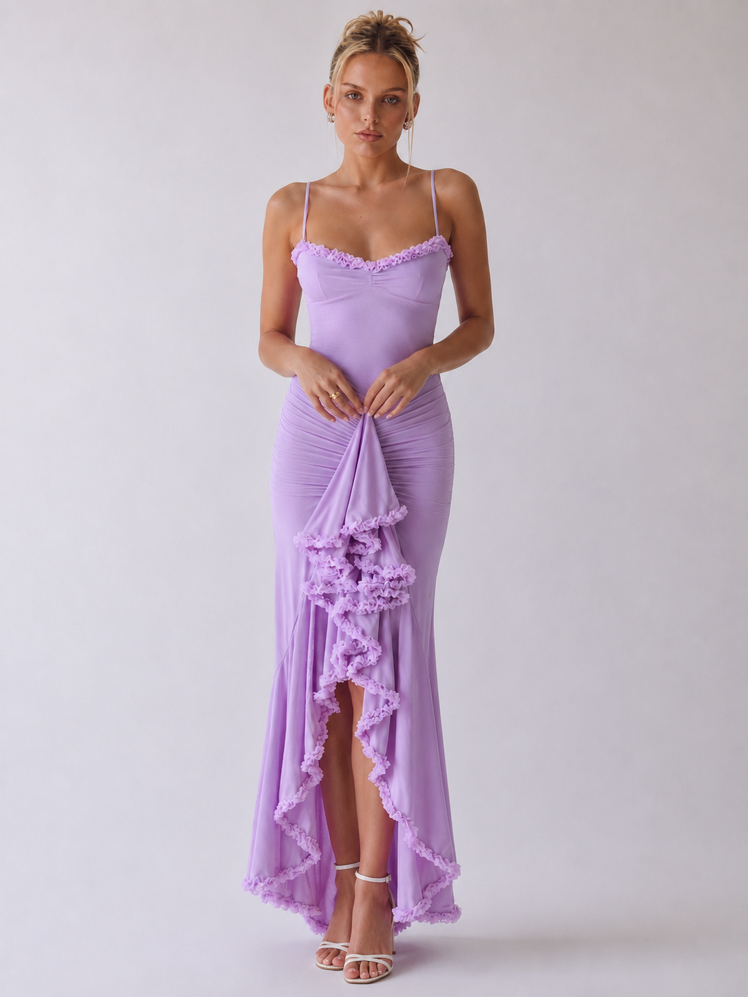 Pivoine | Robe de soirée à volants asymétriques