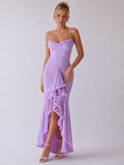 Pivoine | Robe de soirée à volants asymétriques